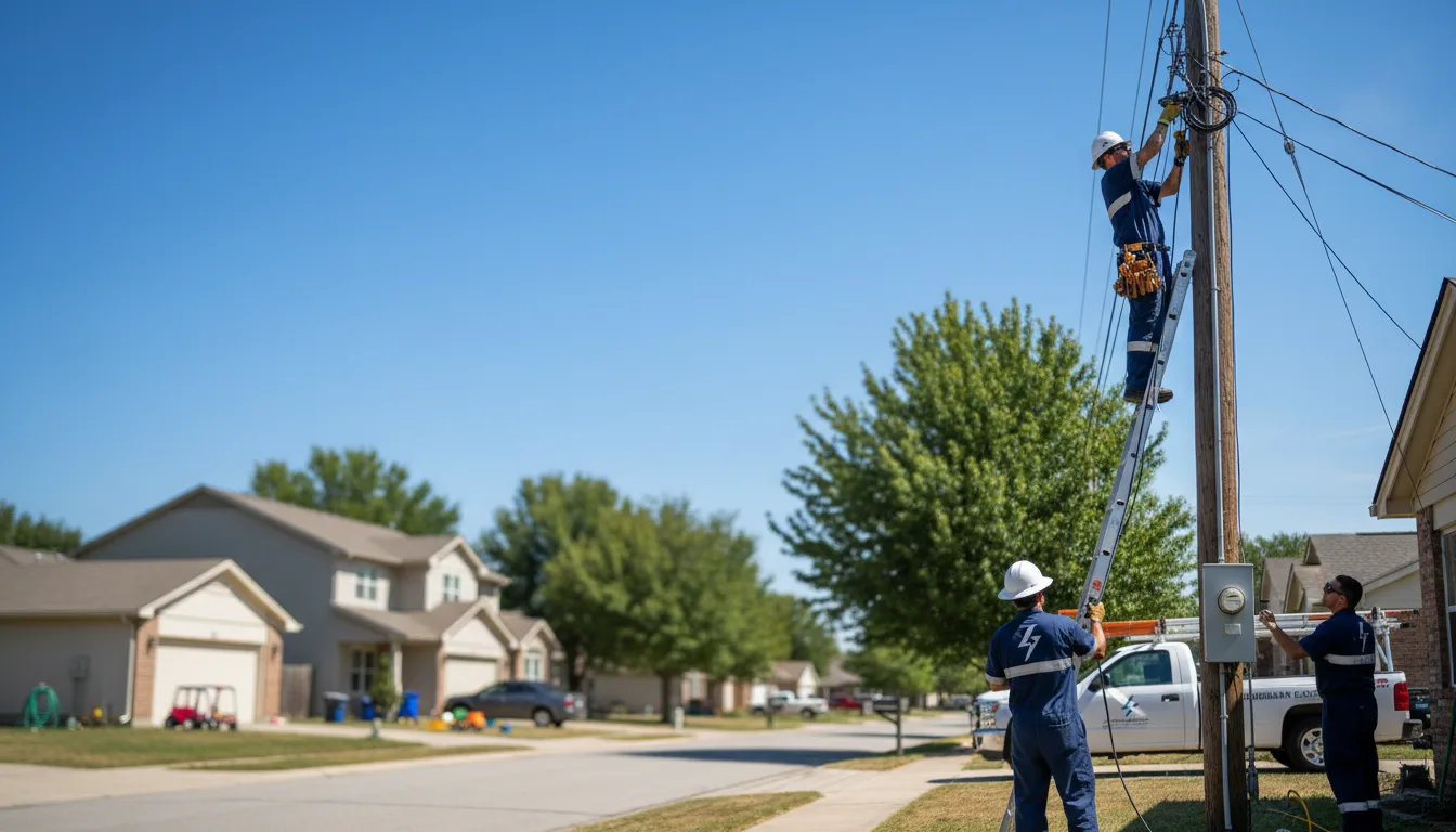 Residential electrician providing installation services in Comfort, TX